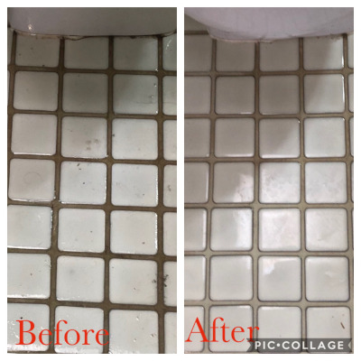 commercial orangeburg sc tile and grout cleaning photo before and after