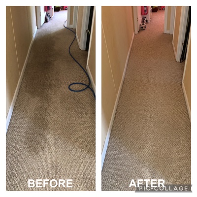 hallway carpet cleaning photo before and after